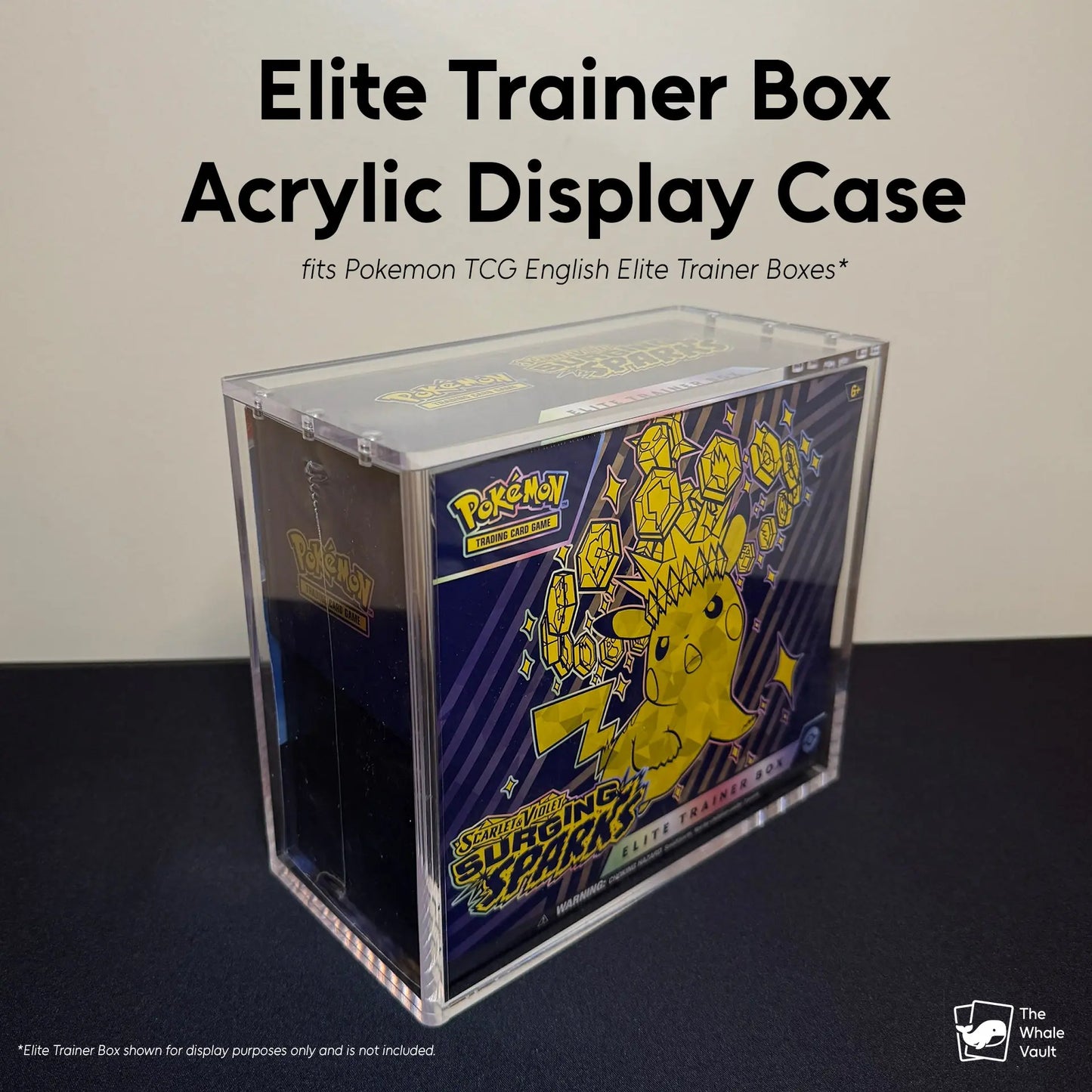 Acrylic Display Case for Pokemon English Elite Trainer Box ETB with Magnetic Lid The Whale Vault